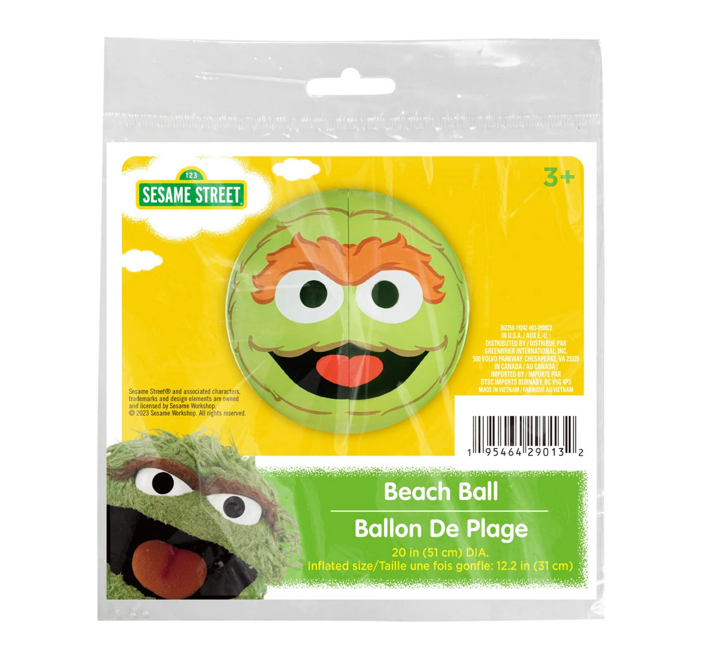 Sesamstraße "Strandball / Beachball 31cm" Elmo, Cookie Krümel Monster, Oscar
