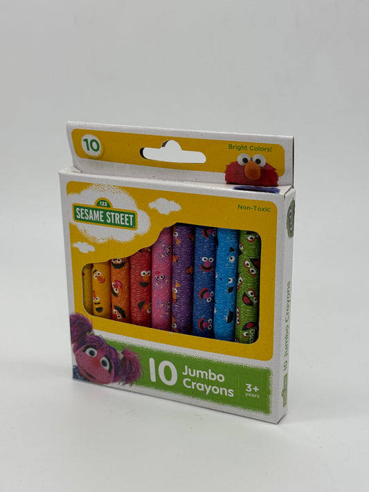 Crayons de cire « Rue Sésame » 10 crayons géants couleurs assorties (2023)