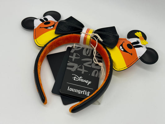 Disney by Loungefly Haarreif "Candy Corn Mickey & Minnie" Ohren, abnehmbare Schleife
