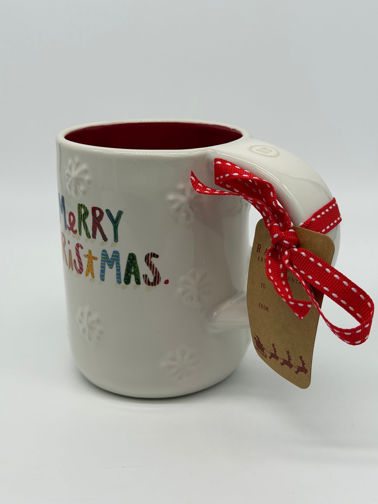 Rae Dunn Tasse "Merry Christmas mit Schneeflocken" Kaffeebecher Artisan Collection by Magenta (2025)