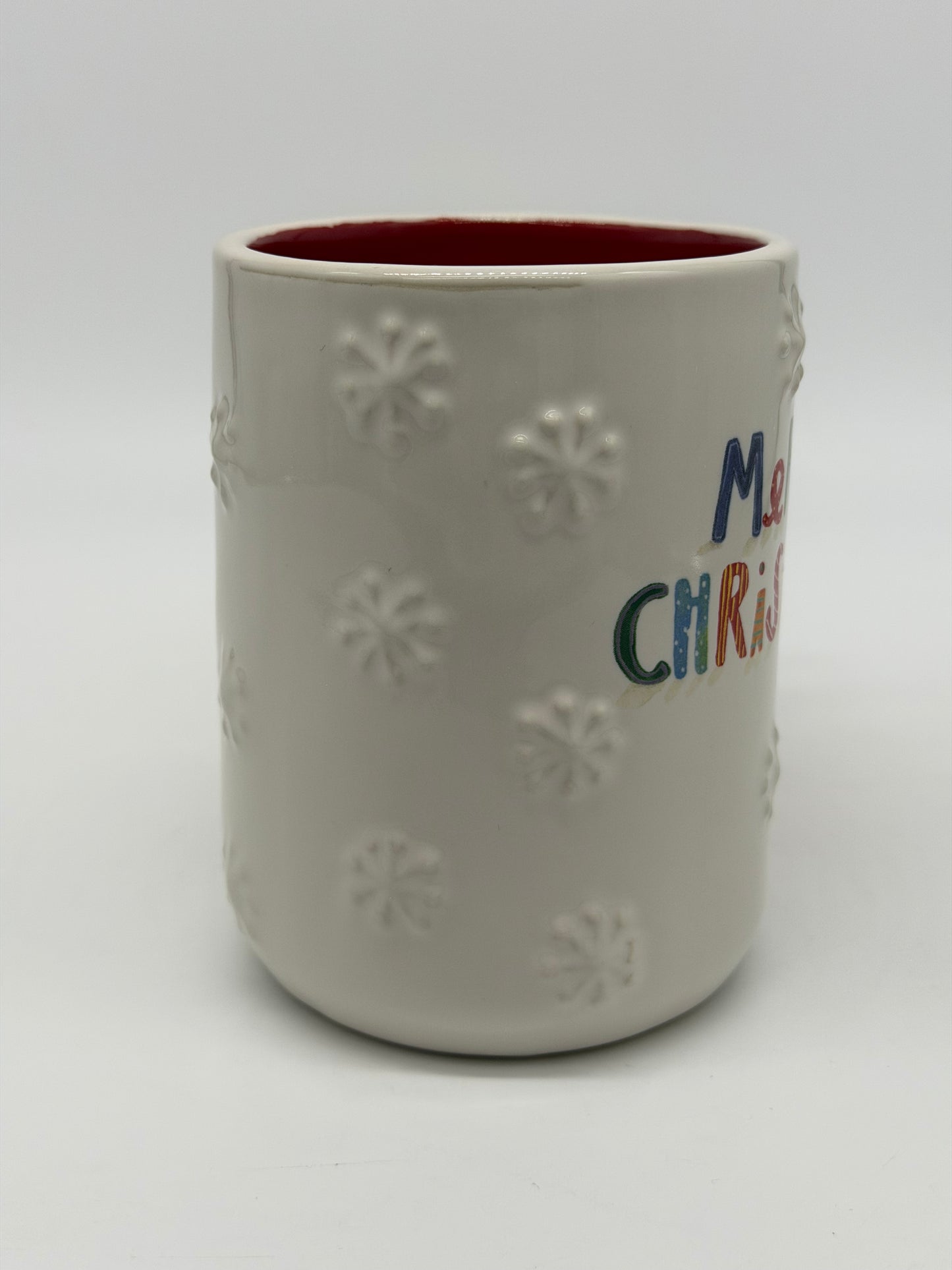 Rae Dunn Tasse "Merry Christmas mit Schneeflocken" Kaffeebecher Artisan Collection by Magenta (2025)