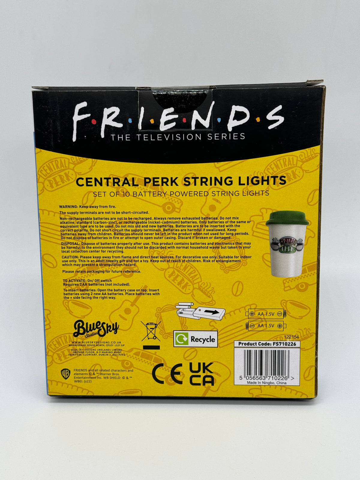 Friends "Lichterkette" Central Perk Coffee To-Go Becher Stil batteriebetrieben (10 Lichter) - End of Toys Store