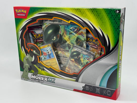 Pokémon "Mopex-Ex Kollektion" Pack, 4 Boosterpacks, Holokarten uvm. (2023)