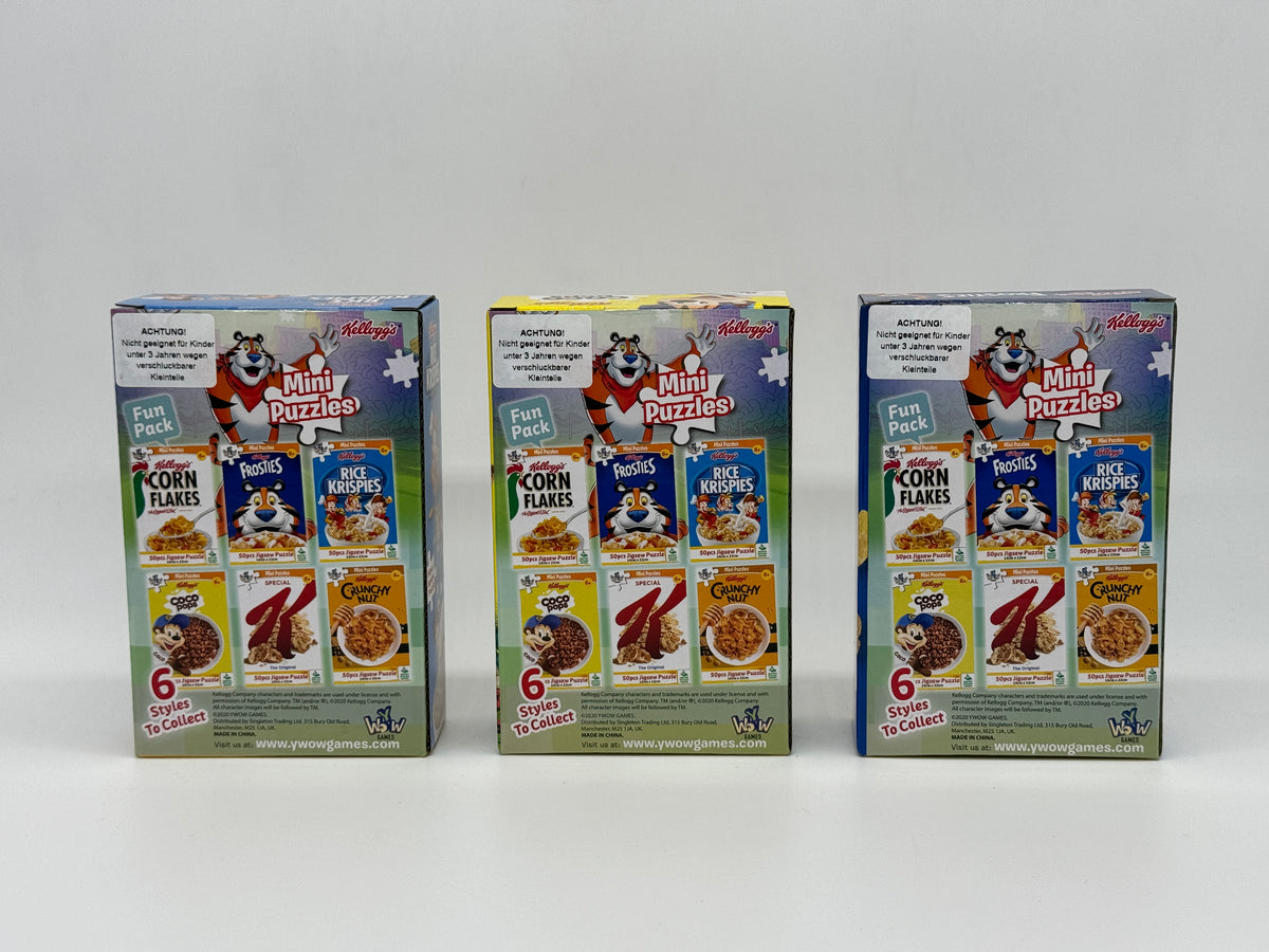 3x Kelloggs Mini Puzzles in stylisher Corn Flakes Box 50 Teile 16 x 22 cm - End of Toys Store