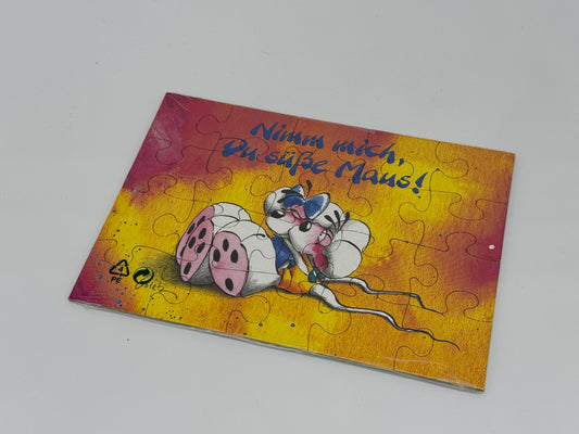 Diddl Postkarten Puzzle "Nimm mich, du süße Maus!" Puzzlekarte DIN A6 versiegelt (Depesche)