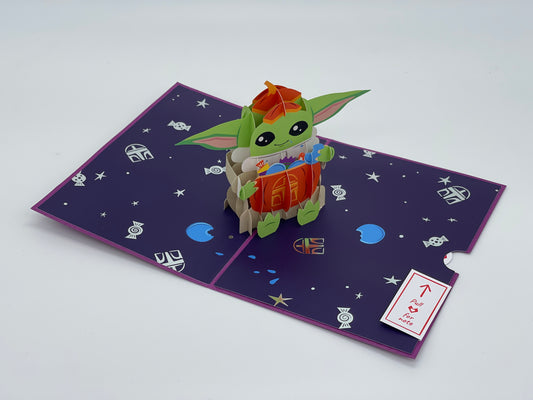 Grußkarte "No Tricks All Treats" Star Wars Mandalorian Pop-Up Karte Lovepop