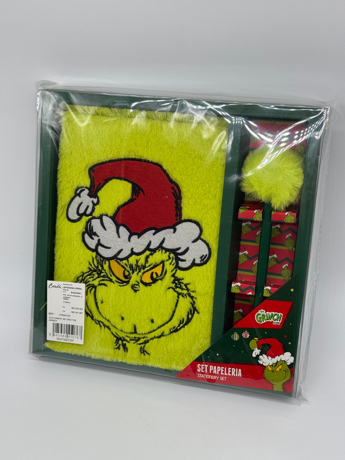The Grinch "Grinch Writing Set" Notebook and Pen in Grinch Plush (2024)