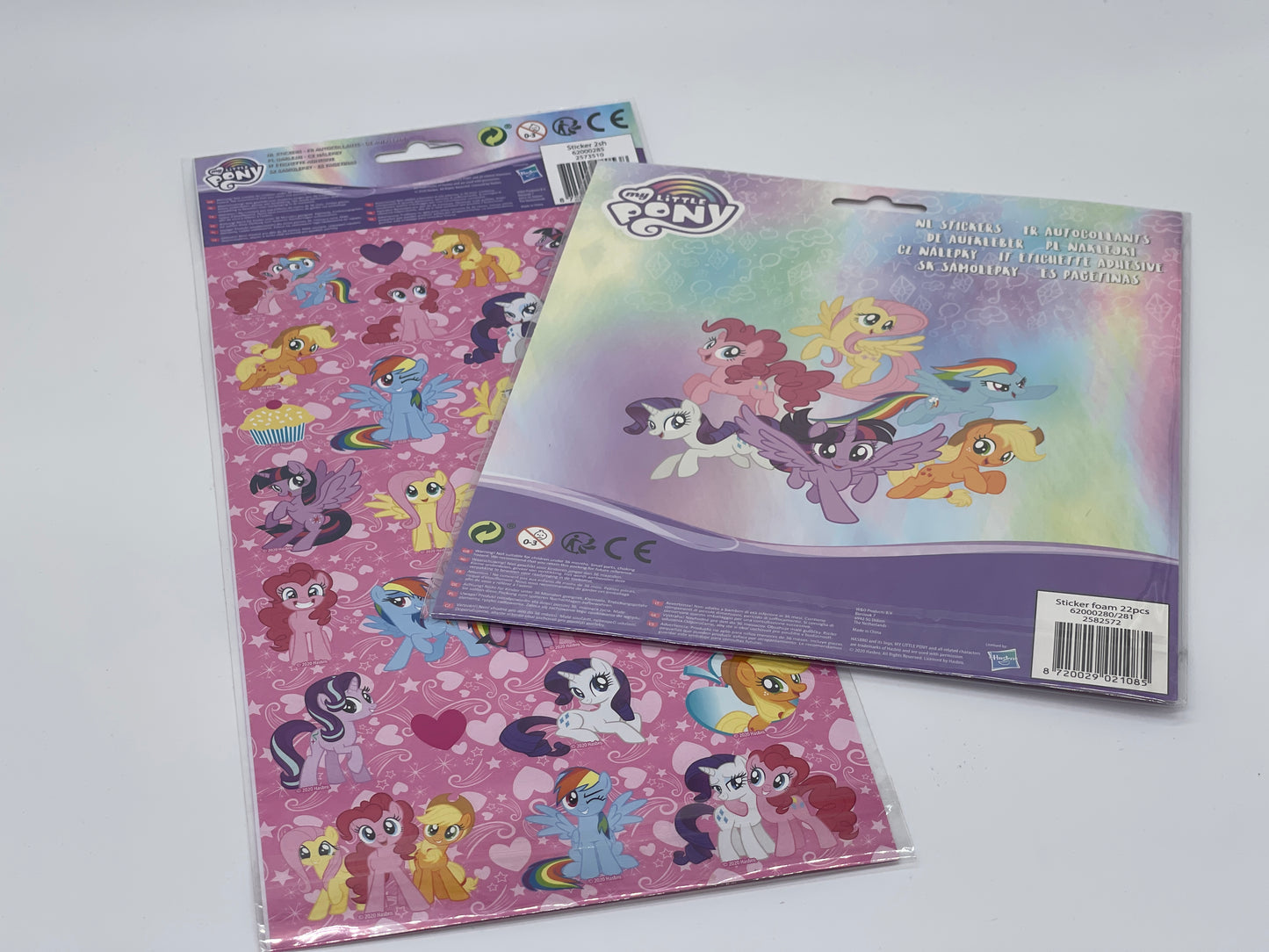 My Little Pony sticker set with a total of 72 stickers including foam stickers