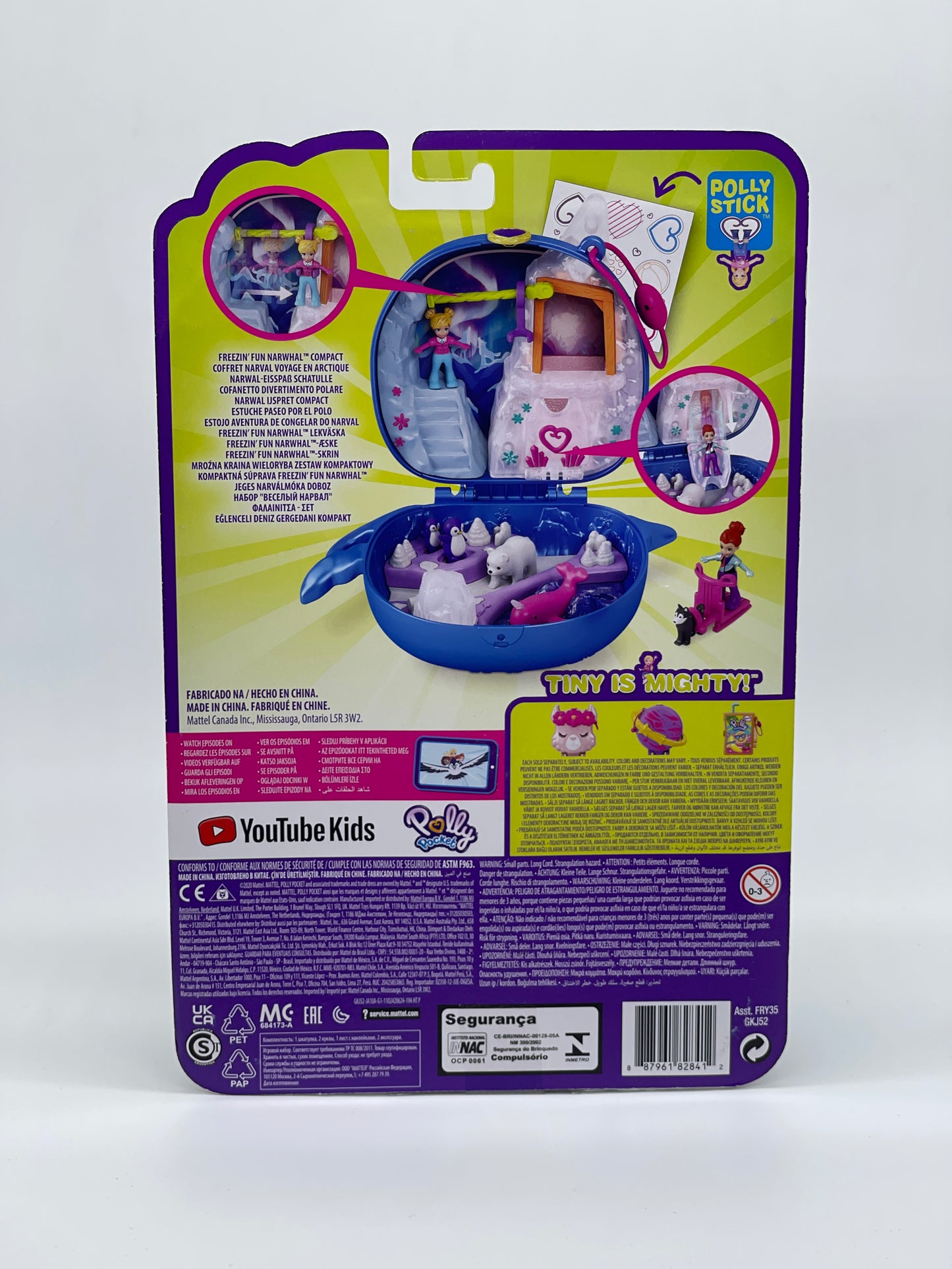 Polly Pocket Micro Narwal Eisspaß Schatulle Freezin' Fun Narwhal Compact Tiny Mighty