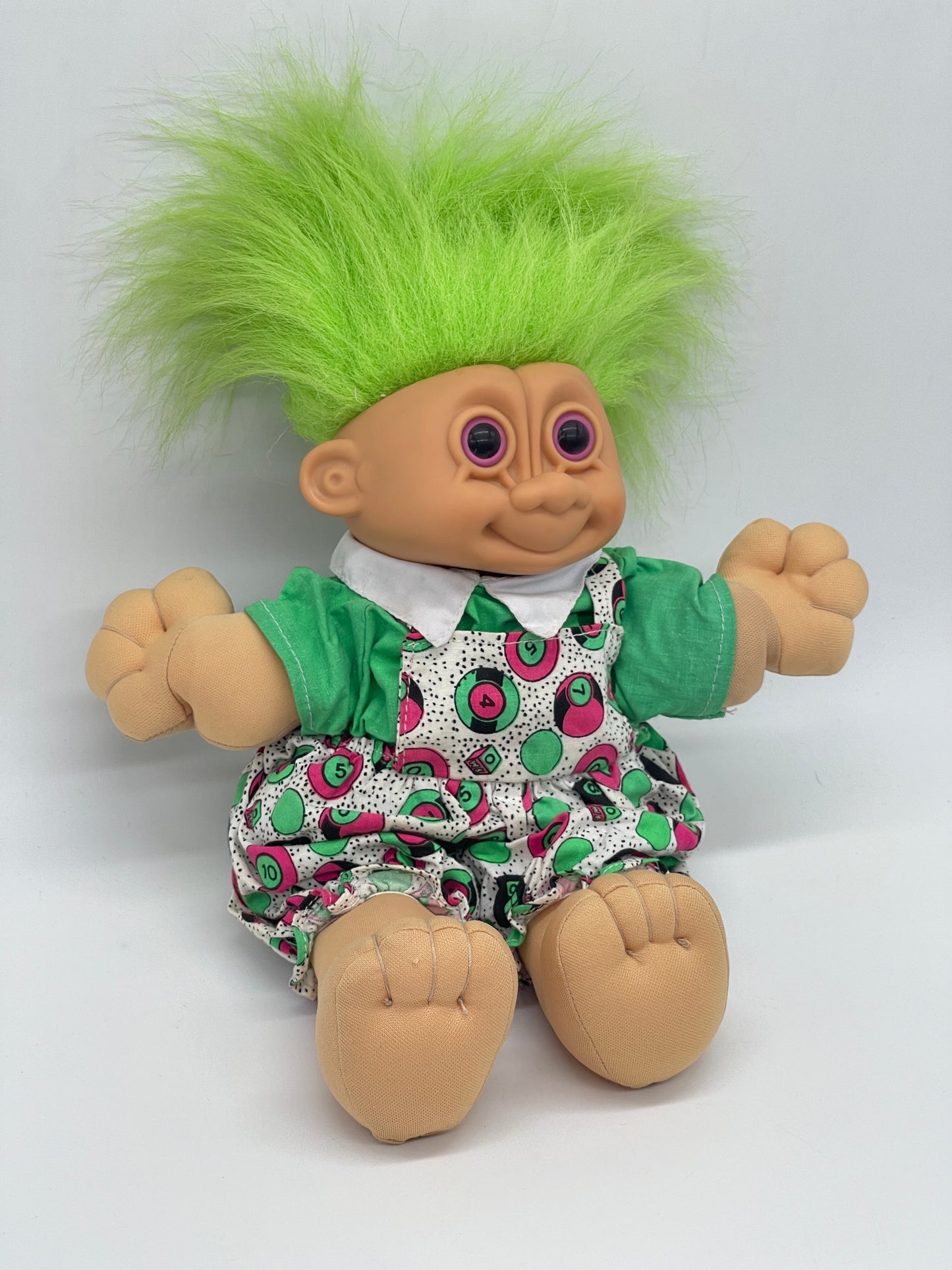 Die Trolls "Plüsch / Stoff" Glückstroll Zaubertroll grünes Haar 90er Jahre (Vintage)