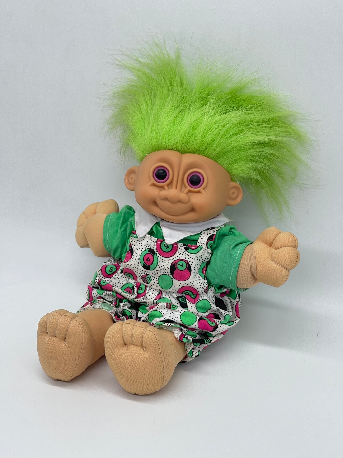Die Trolls "Plüsch / Stoff" Glückstroll Zaubertroll grünes Haar 90er Jahre (Vintage)