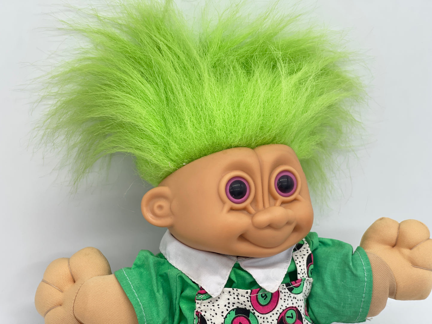 Die Trolls "Plüsch / Stoff" Glückstroll Zaubertroll grünes Haar 90er Jahre (Vintage)