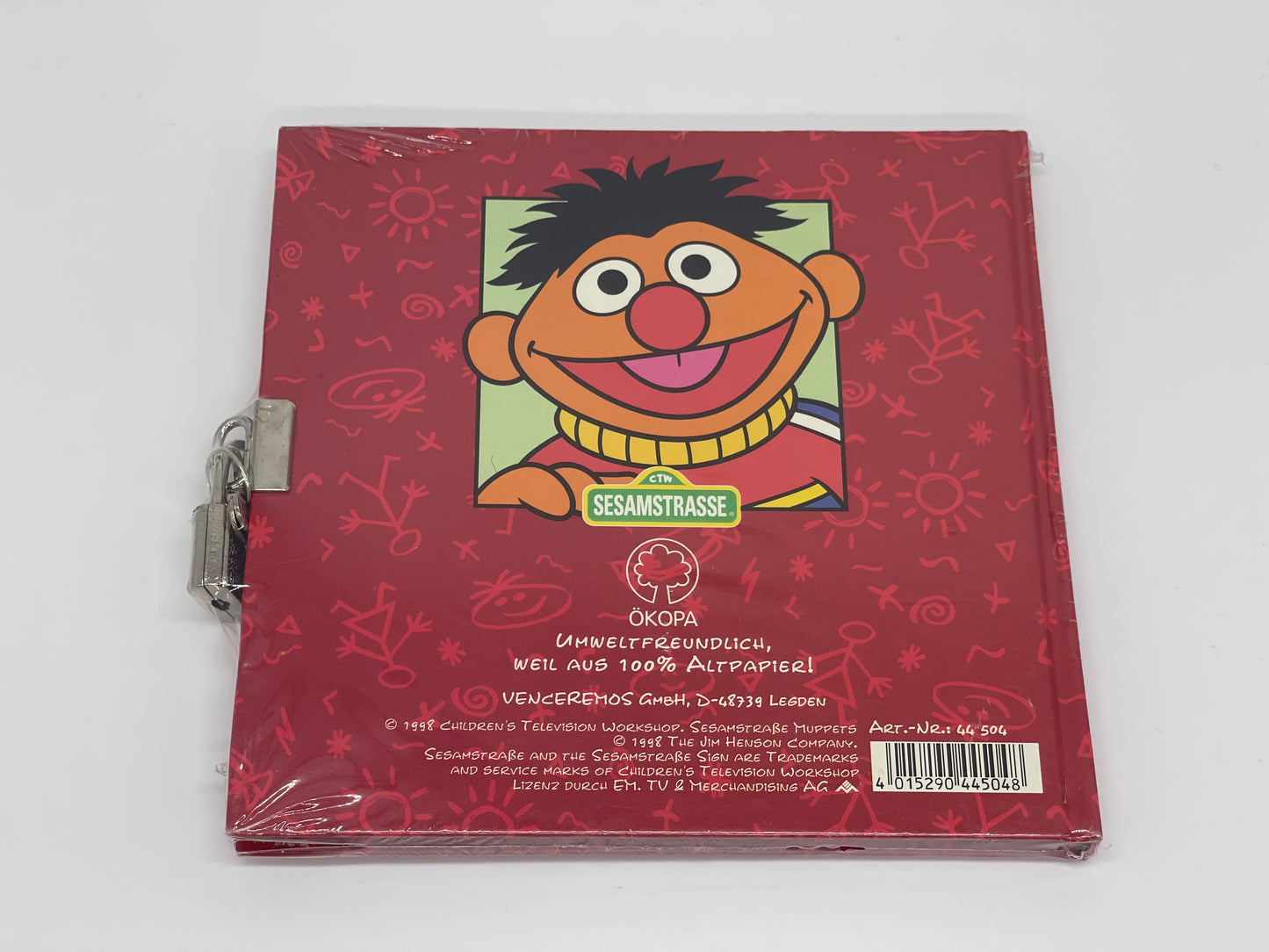 Sesamstraße Tagebuch "Ernie" mit Schloss und Schlüssel Vintage / sealed (1998)