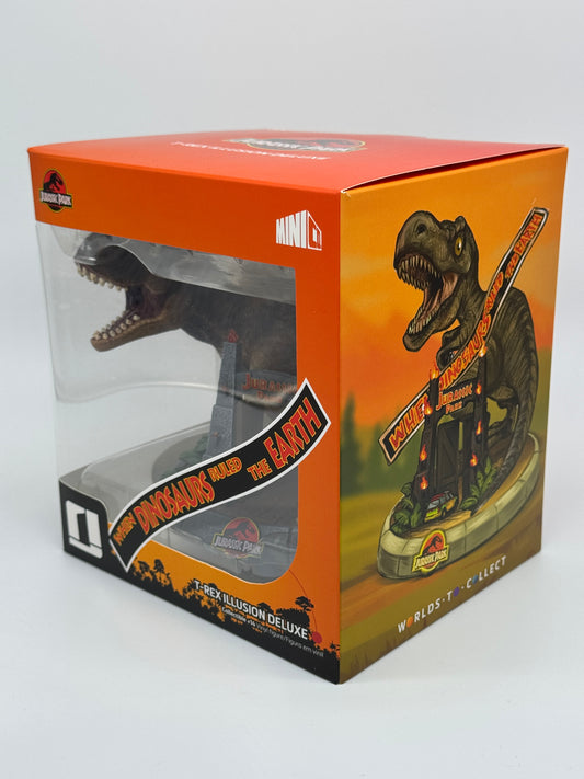 Figurine en PVC Mini Co. Jurassic Park « T-Rex Park Gate » T-Rex Illusion Deluxe 15 cm (2024)