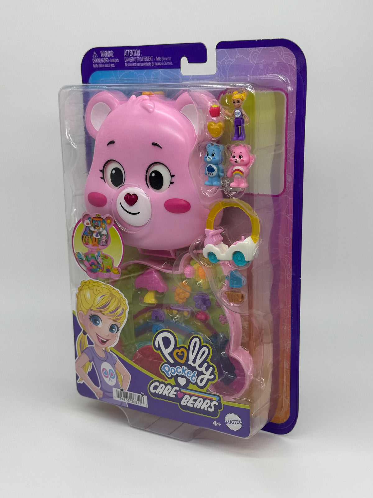 Polly Pocket "Die Glücksbärchi Care Bears" mit Wolkenfahrzeug, Grumpy und Hurrabärchi (2024) - End of Toys Store