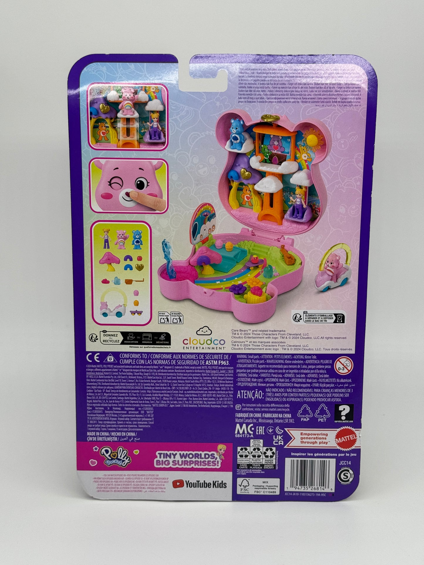 Polly Pocket "Die Glücksbärchi Care Bears" mit Wolkenfahrzeug, Grumpy und Hurrabärchi (2024) - End of Toys Store