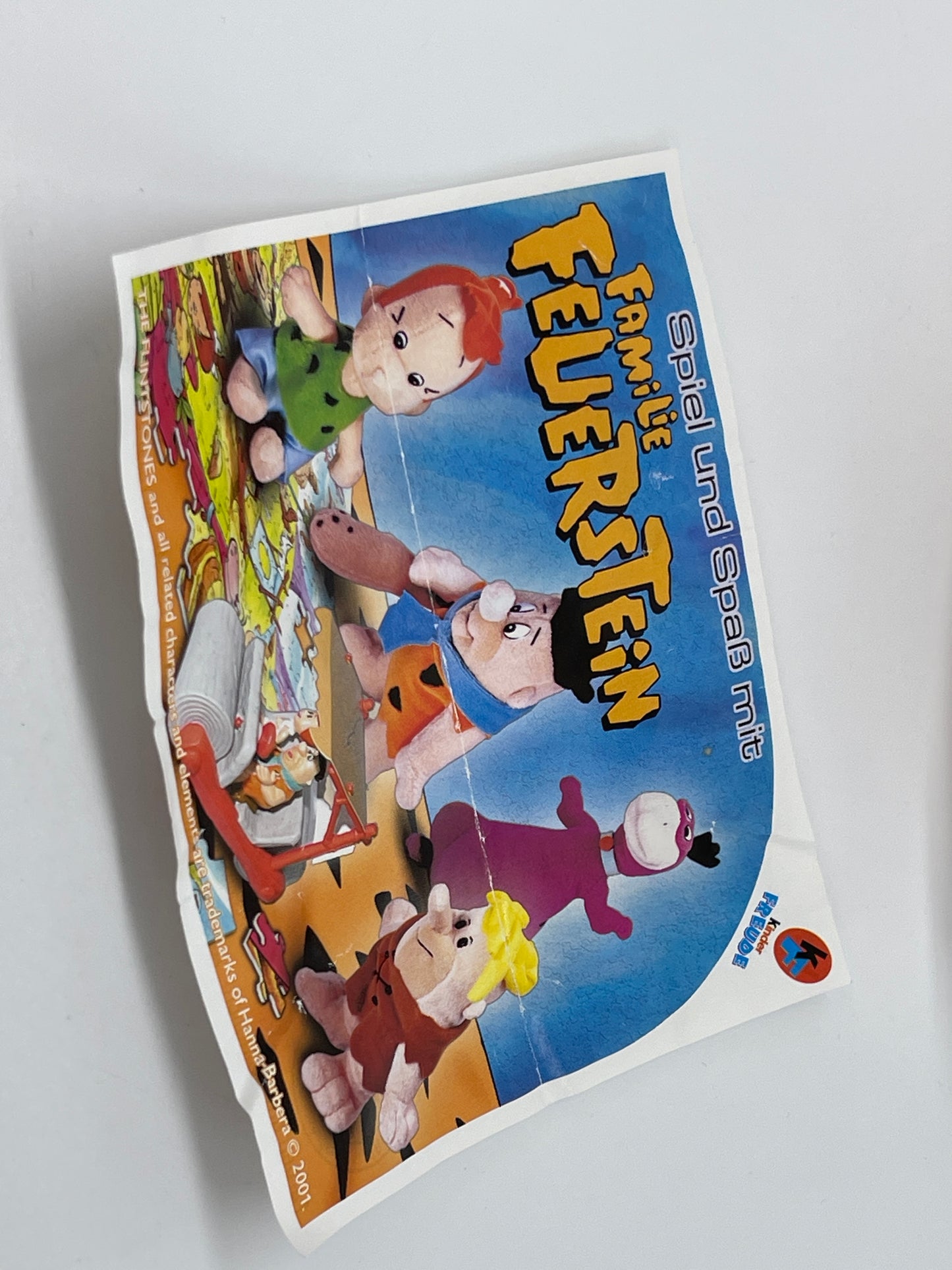 Kinder Freunde "Fred Feuerstein" Familie Feuerstein Plüschfigur Vintage 2001 (versiegelt)