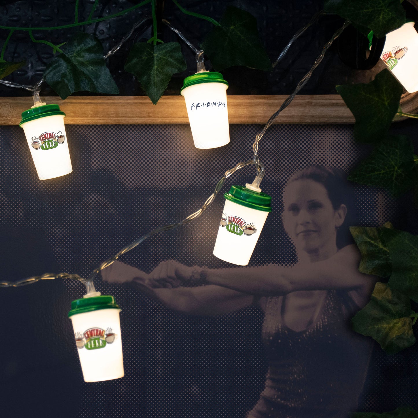 Friends "Lichterkette" Central Perk Coffee To-Go Becher Stil batteriebetrieben (10 Lichter)