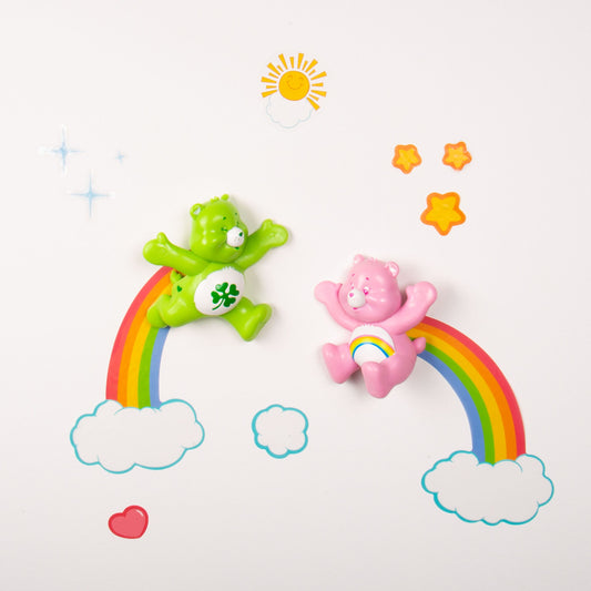 Care Bears Glücksbärchi "Good Luck Bear & Cheer Bear" Vinyl Wand Figuren mit Stickern