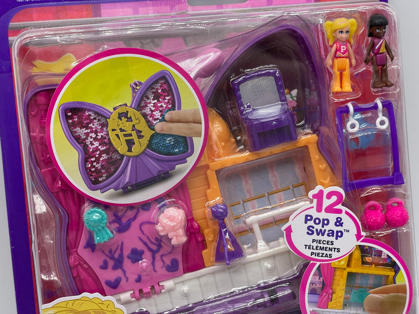 Polly Pocket Tiny is Mighty "Ribbon Glitter Stage Box" with Accessories (2021)
