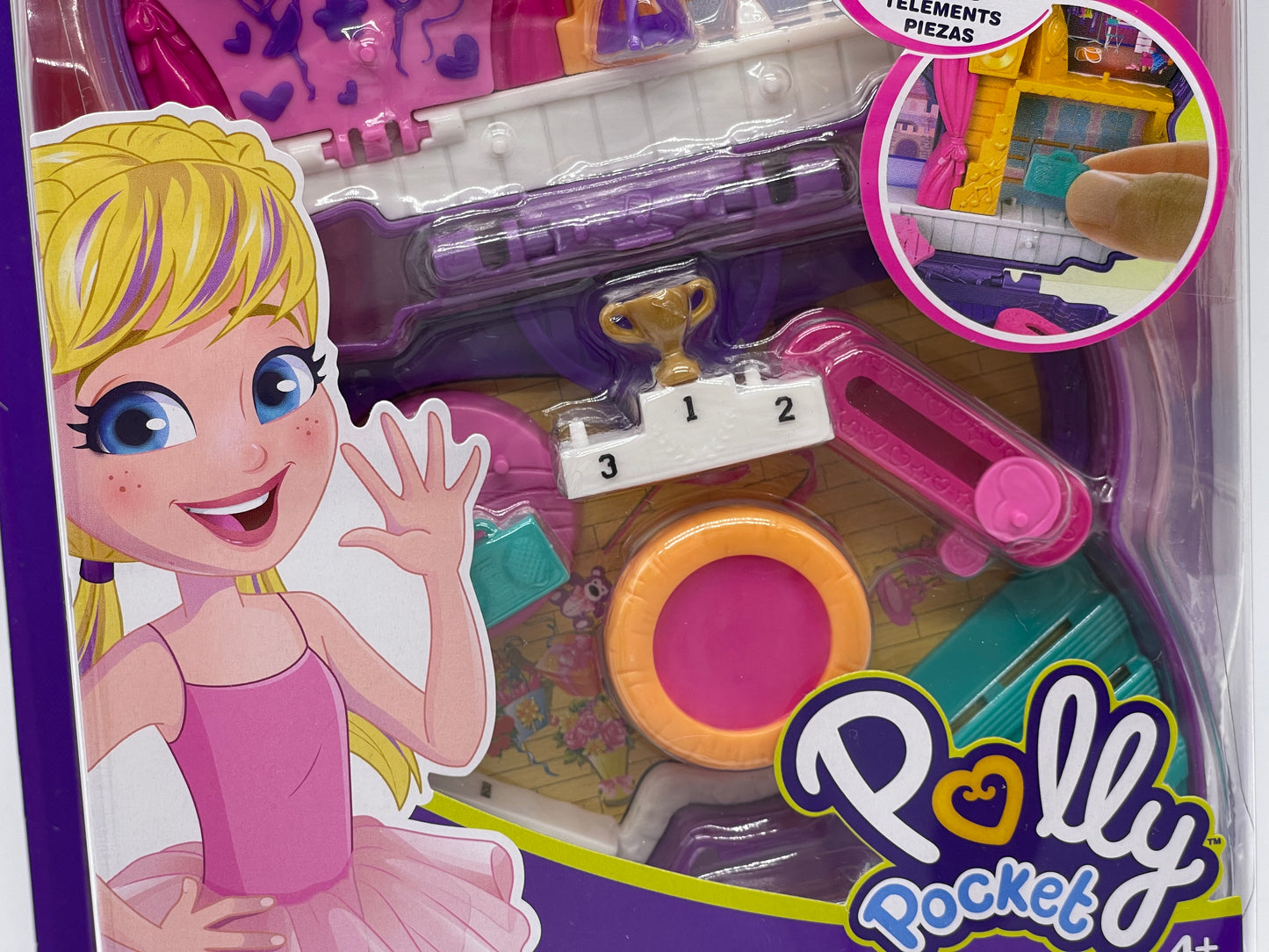 Polly Pocket Tiny is Mighty "Ribbon Glitter Stage Box" with Accessories (2021)