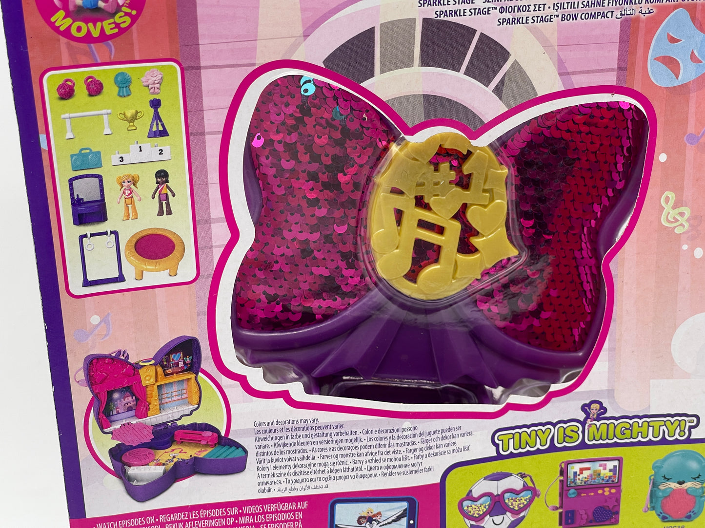 Polly Pocket Tiny is Mighty "Ribbon Glitter Stage Box" with Accessories (2021)