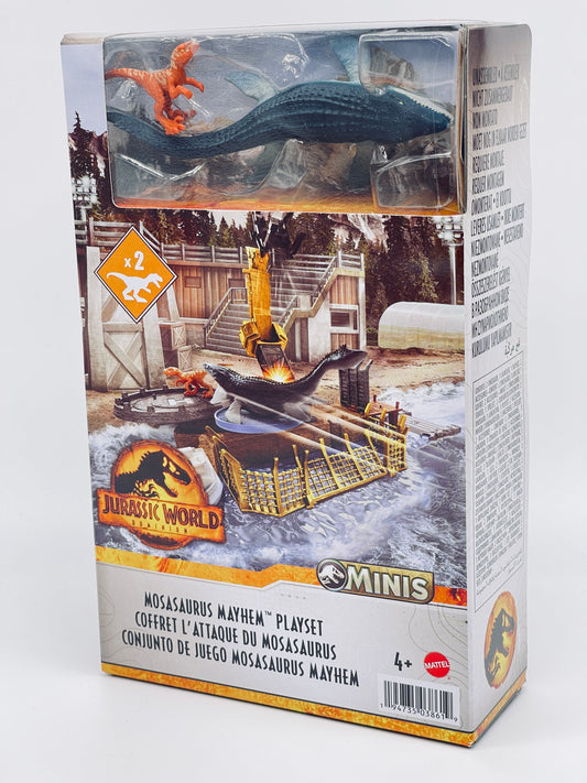 Jurassic World Dominion Minis Mosasaurus Chaos Spielset Launch & Destroy (Mattel)