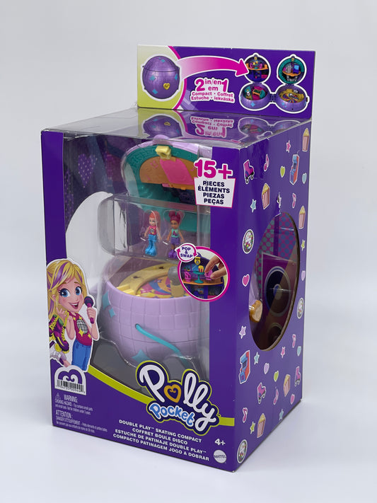 Polly Pocket "Doppelspaß Rollschuh Schatulle Skating Compact" 15+ Teile (Mattel)