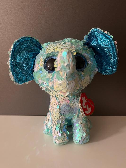 TY Beanie Babies Flippables Baby Zebra, Faultier, Elefant mit Pailletten Limited Edition