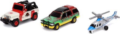 Jurassic World Nano Hollywood Rides Helicopter Jeep, Ford Explorer Die Cast