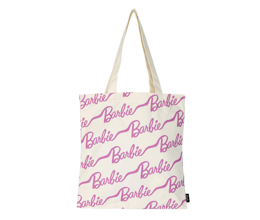 Original Barbie "Tragetasche, Tüte" mit Barbie Logo pink/natur (Mattel)