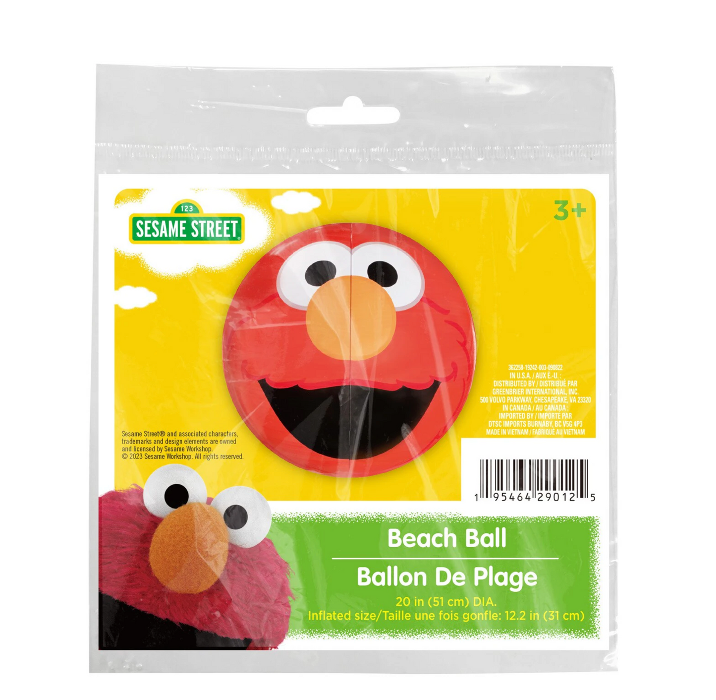 Sesamstraße "Strandball / Beachball 31cm" Elmo, Cookie Krümel Monster, Oscar