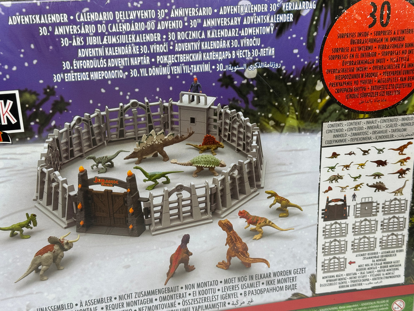 Jurassic Park Minis "Adventskalender" 30th Anniversary mit 30 Überraschungen 24 Türen