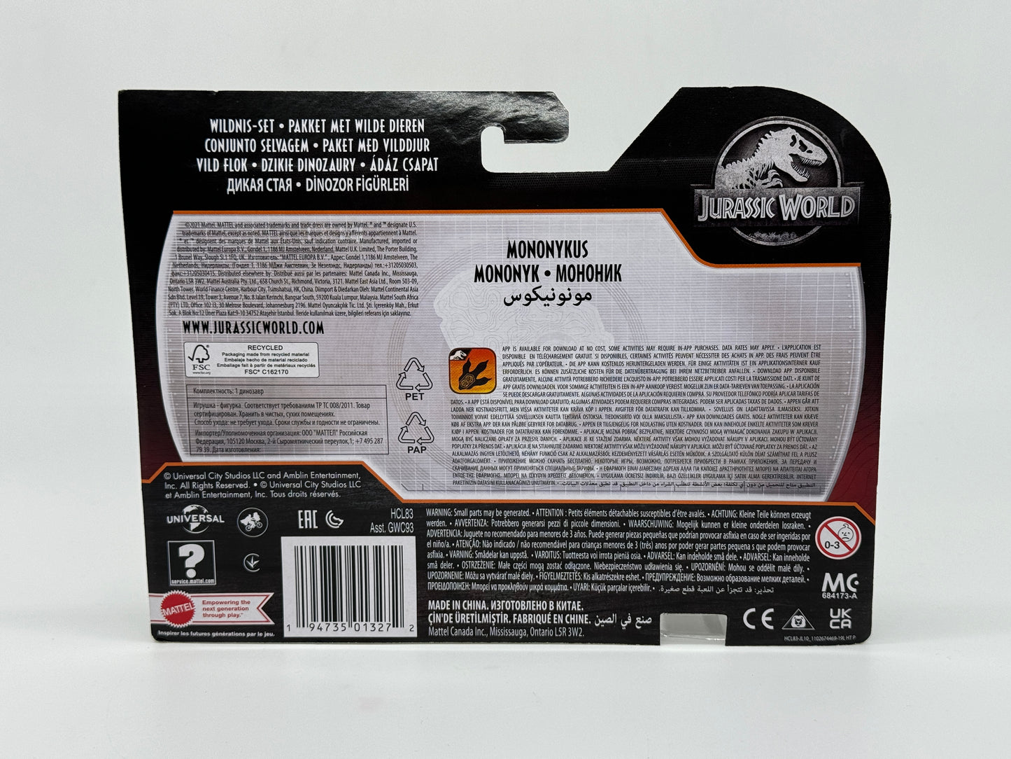 Jurassic World Dino Escape Wild Pack "Mononykus" Wildnis Set Wave 3