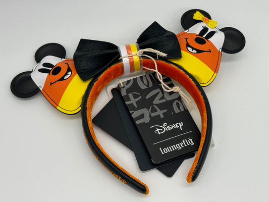 Disney by Loungefly Haarreif "Candy Corn Mickey & Minnie" Ohren, abnehmbare Schleife