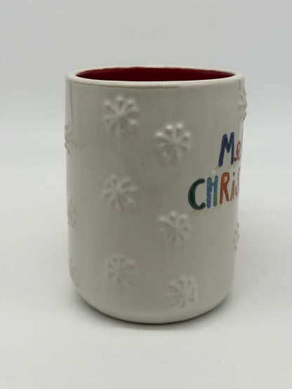 Rae Dunn Tasse "Merry Christmas mit Schneeflocken" Kaffeebecher Artisan Collection by Magenta (2025)