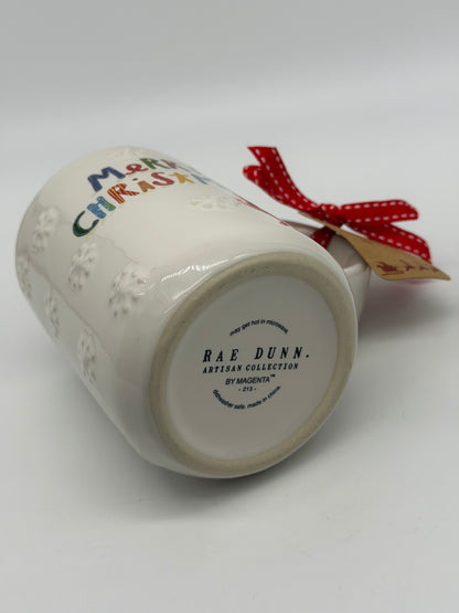 Rae Dunn Tasse "Merry Christmas mit Schneeflocken" Kaffeebecher Artisan Collection by Magenta (2025)