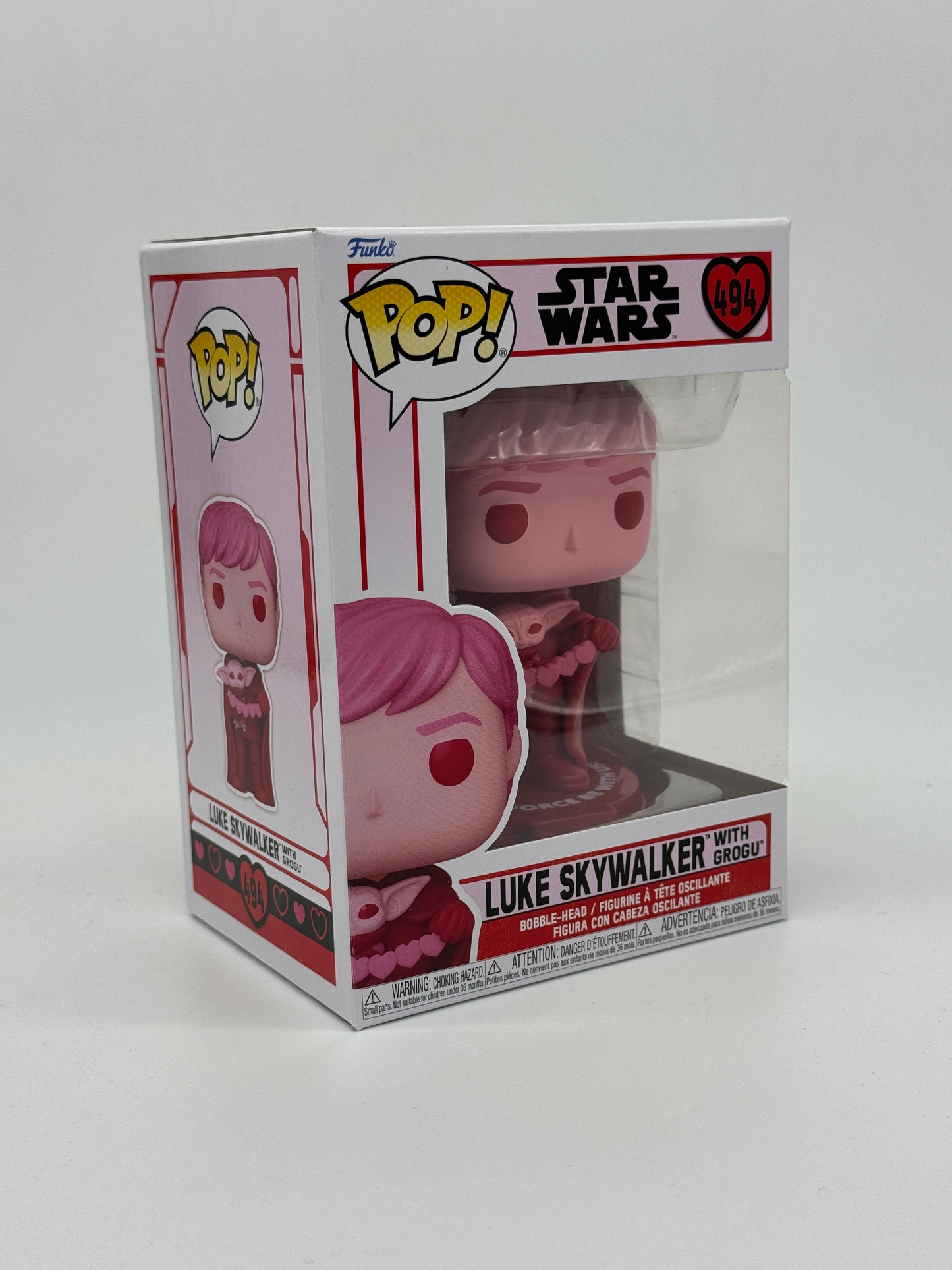 Funko Pop! Star Wars « Luke Skywalker avec Grogu » Édition Saint-Valentin n° 494 (2021) 