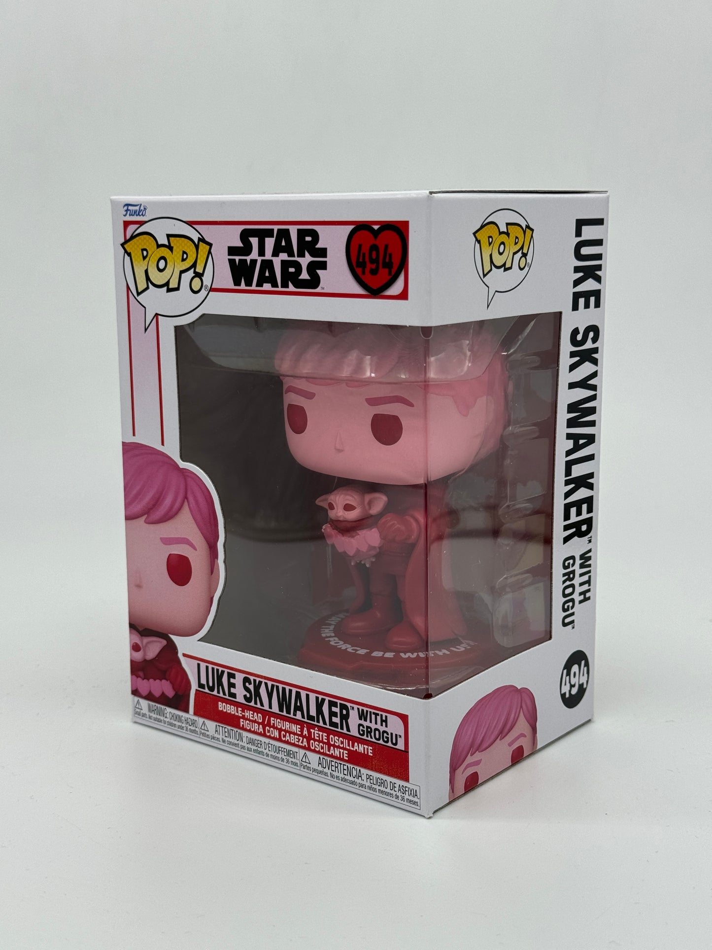 Funko Pop! Star Wars « Luke Skywalker avec Grogu » Édition Saint-Valentin n° 494 (2021) 