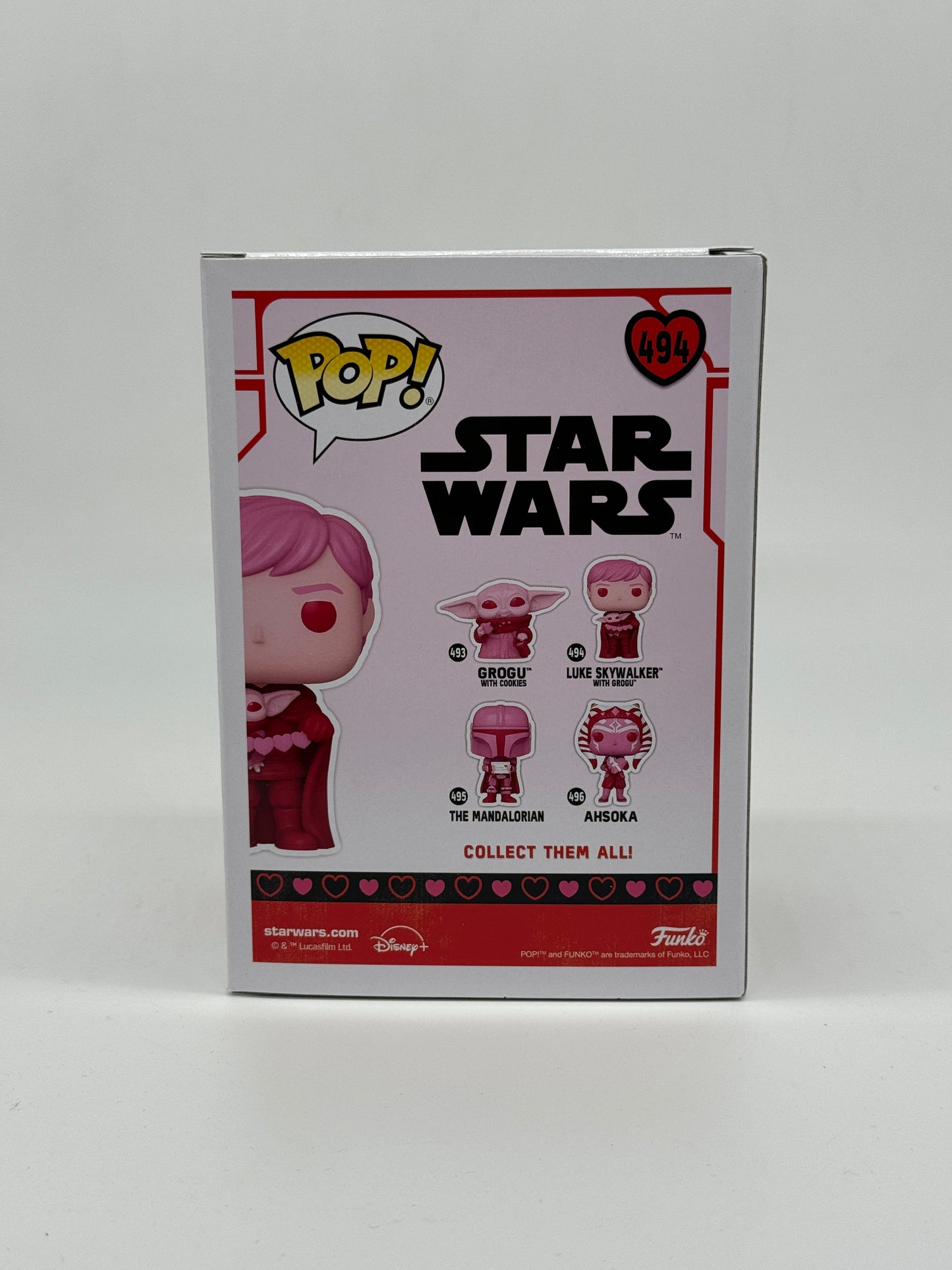 Funko Pop! Star Wars « Luke Skywalker avec Grogu » Édition Saint-Valentin n° 494 (2021) 