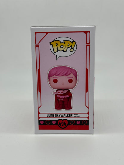 Funko Pop! Star Wars « Luke Skywalker avec Grogu » Édition Saint-Valentin n° 494 (2021) 