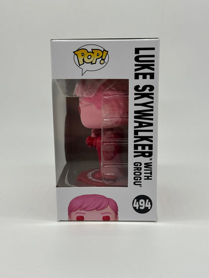 Funko Pop! Star Wars « Luke Skywalker avec Grogu » Édition Saint-Valentin n° 494 (2021) 