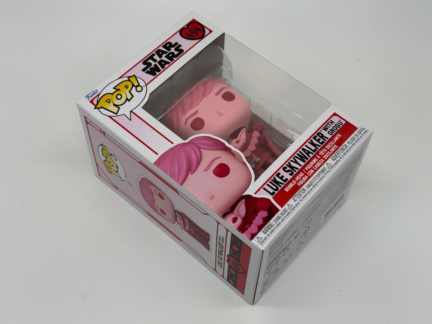 Funko Pop! Star Wars « Luke Skywalker avec Grogu » Édition Saint-Valentin n° 494 (2021) 