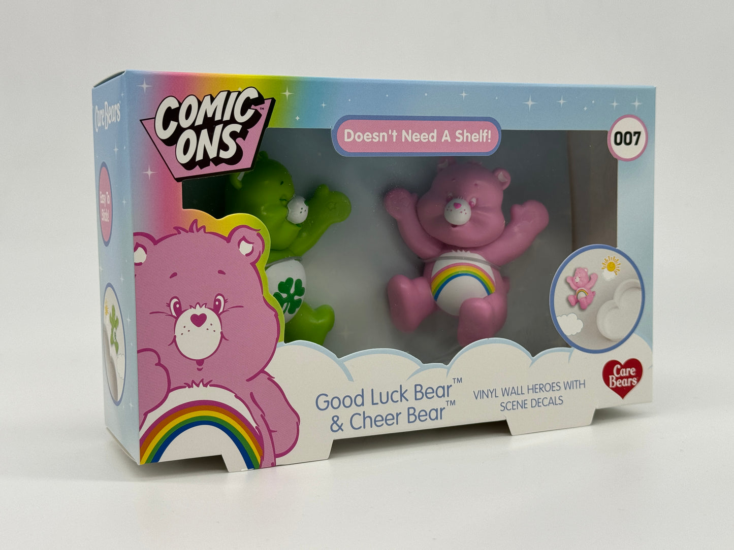 Care Bears Glücksbärchi "Good Luck Bear & Cheer Bear" Vinyl Wand Figuren mit Stickern