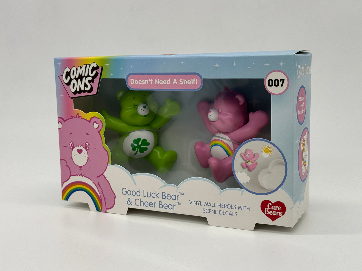 Care Bears Glücksbärchi "Good Luck Bear & Cheer Bear" Vinyl Wand Figuren mit Stickern