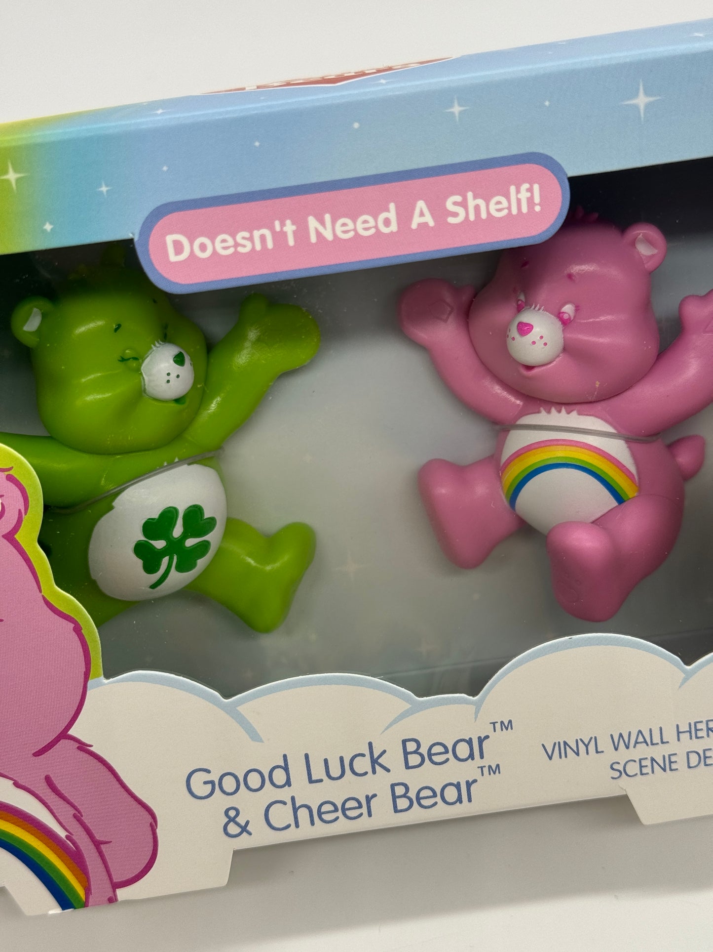 Care Bears Glücksbärchi "Good Luck Bear & Cheer Bear" Vinyl Wand Figuren mit Stickern