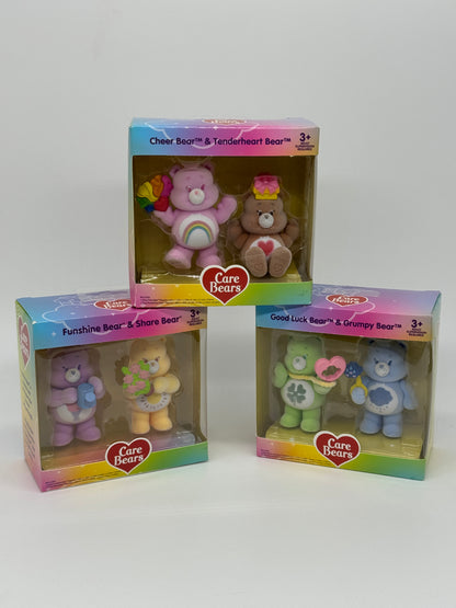 Care Bears "Die Glücksbärchis  Sammelfiguren" 2er Pack, geflockt mit Details (2024)
