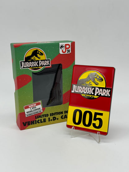 Jurassic Park "Park Fahrzeug ID Karte / Vehicle ID Card" Metallbarren Limited Edition 1993