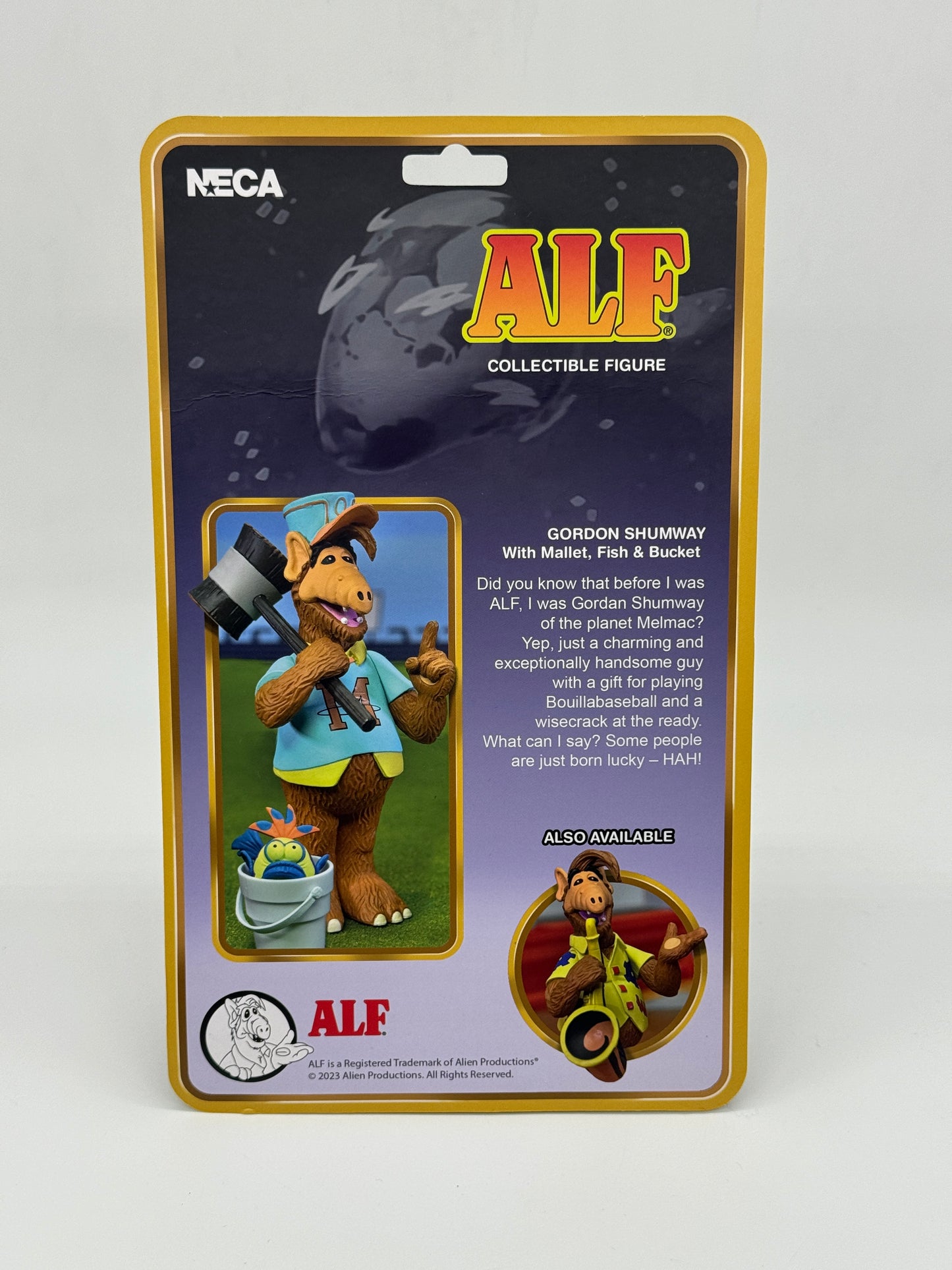 Alf Sammlerfigur "Gordon Shumway mit Holzhammer, Fisch, Eimer" Melmac Neca (2023)