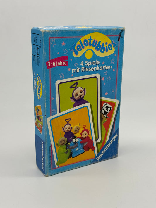 Teletubbies "4 Spiele mit Riesenkarten" Vintage, vollständig Ravensburger (1999)